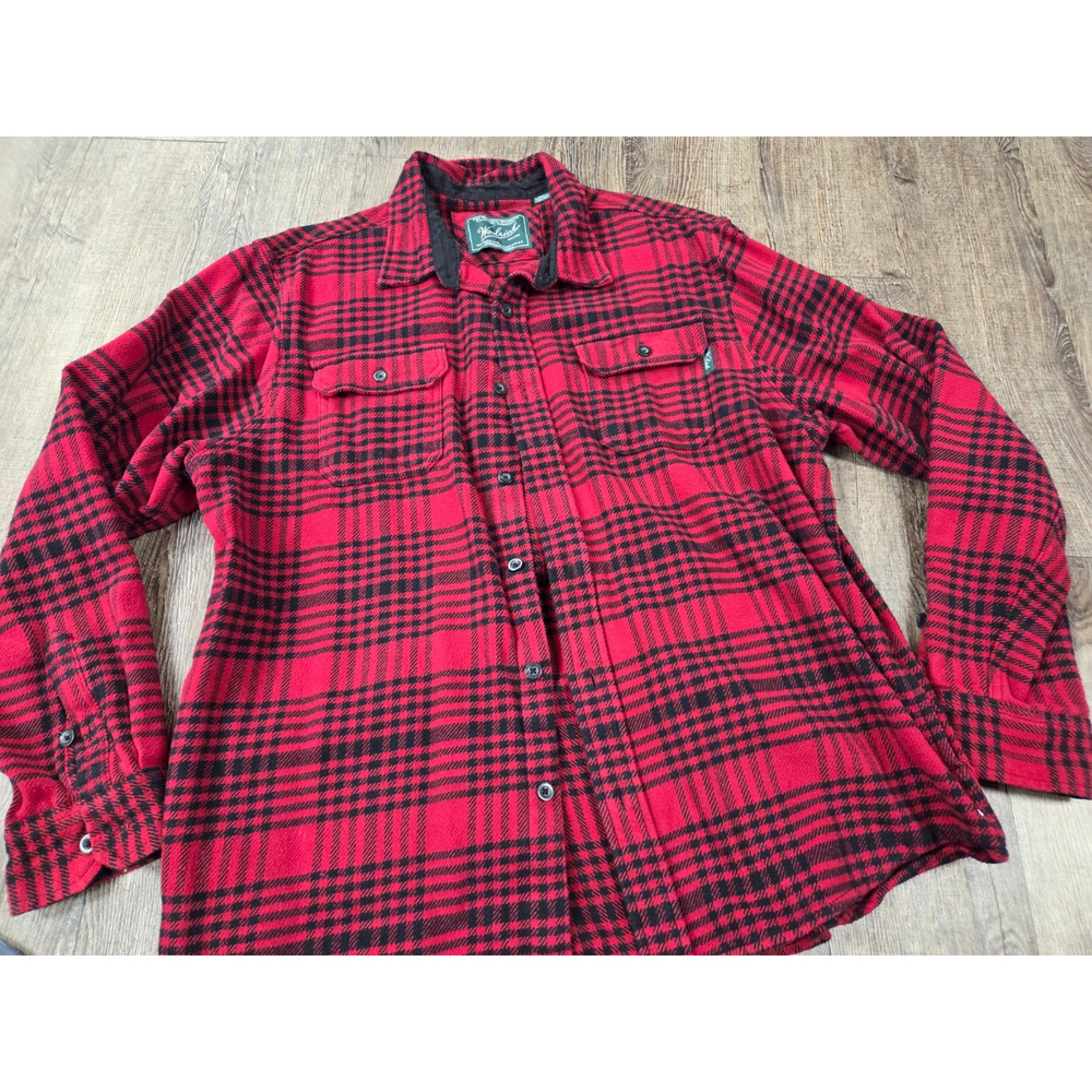 Woolrich Brawny Flannel button-up shirt Thick Red Black Plaid Men's XXL
